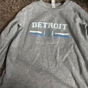 Gray Detroit Kids Long Sleeve Shirt